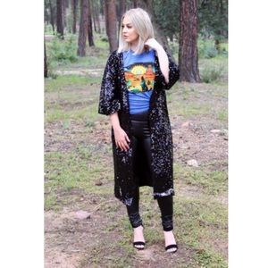 L&B Vegas baby sequin duster with pockets